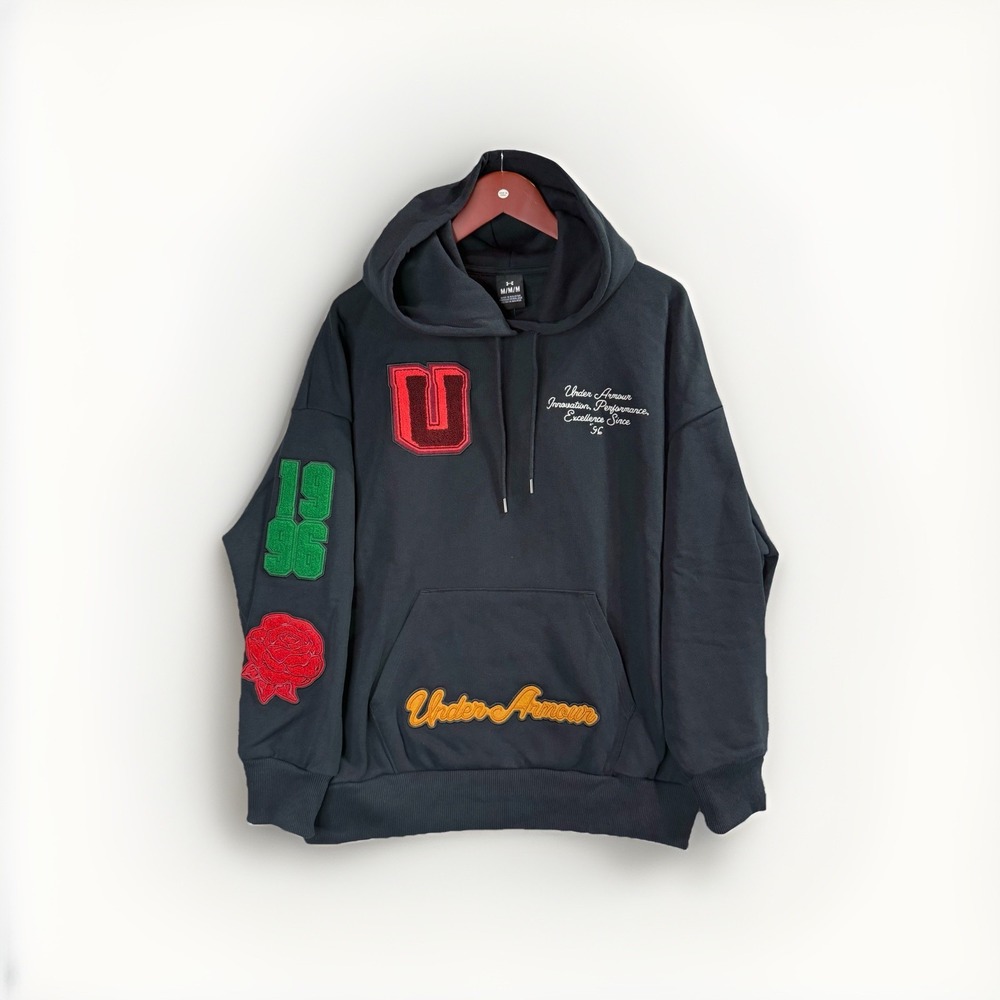 Under Armour Icon‎ OS Heavyweight Hoodie Women's M Black NWT